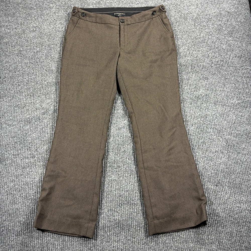 Banana Republic Martin Fit Dress Pants Women 10 Brown Textured Straight Leg - Picture 2 of 11